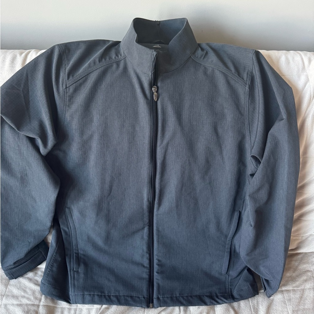 NWT Greg Norman Shark Windbreaker Men's Water Repellent Gray Golf Zip Up Jacket